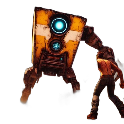 robot, weapon, concept art, 3d render transparent PNG cut-out