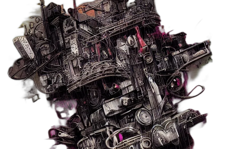 robot, weapon, cyberpunk, concept art transparent PNG cut-out