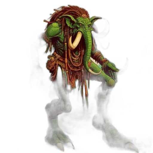 creature, staff, dragon, mask transparent PNG cut-out