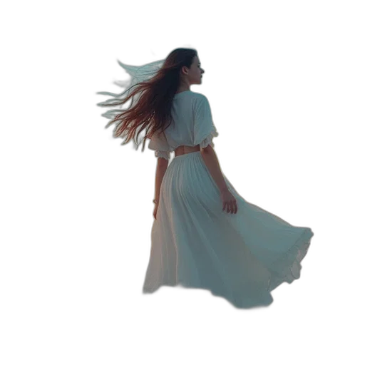 dress, hair, 3d render, photorealistic transparent PNG cut-out