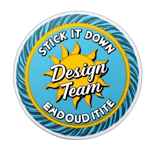 decorative, sticker, blue, yellow transparent PNG cut-out