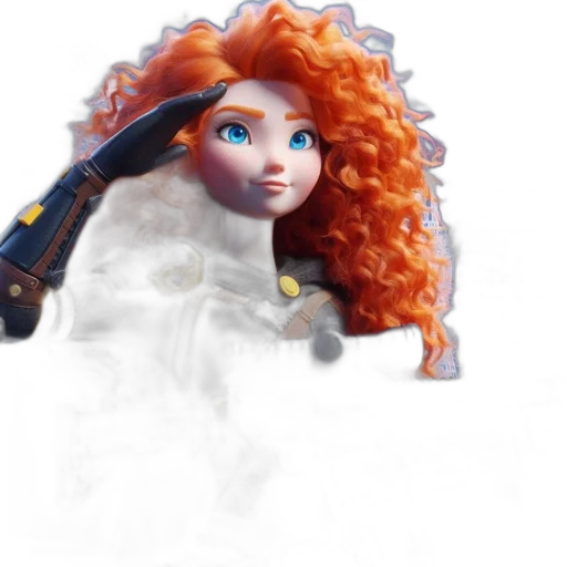 hair, staff, robot, face transparent PNG cut-out