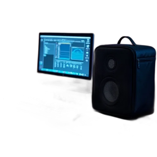3d render, teamstation, speaker, bag transparent PNG cut-out