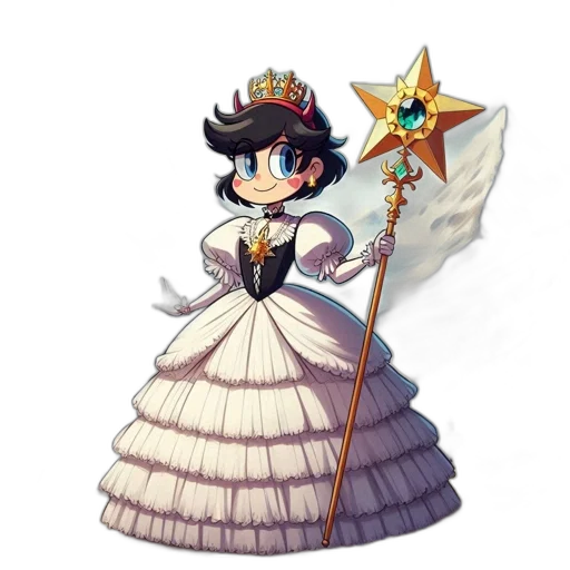 crown, staff, dress, weapon transparent PNG cut-out