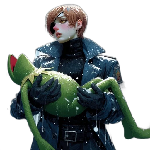 jacket, creature, staff, concept art transparent PNG cut-out
