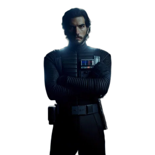 jacket, staff, robot, weapon transparent PNG cut-out