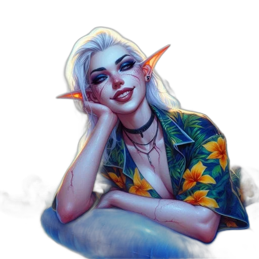 face, fantasy art, concept art, watercolor transparent PNG cut-out