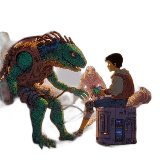 dragon, creature, robot, concept art transparent PNG cut-out