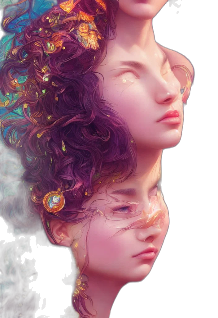 face, crown, mask, hair transparent PNG cut-out