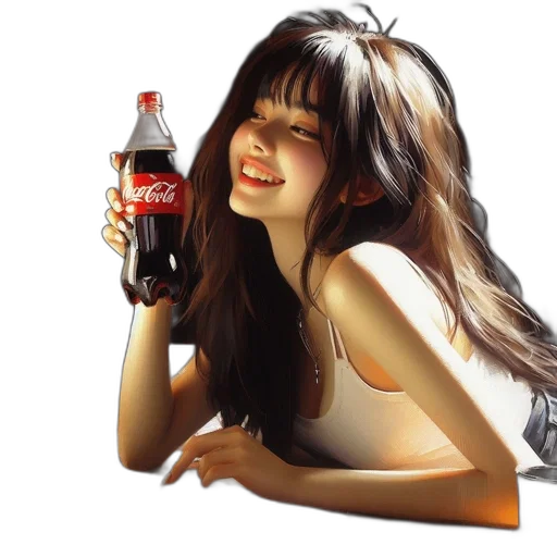 bottle, food, photorealistic, oil painting transparent PNG cut-out