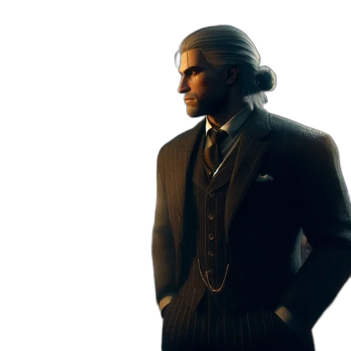 jacket, staff, hair, face transparent PNG cut-out