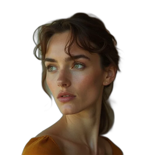 face, dress, hair, jewelry transparent PNG cut-out