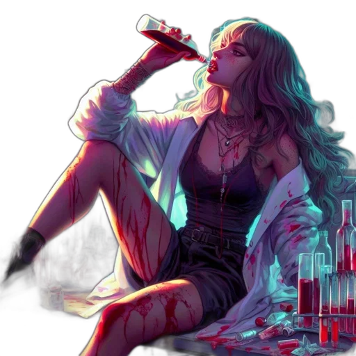 cyberpunk, vaporwave, pixel art, concept art transparent PNG cut-out