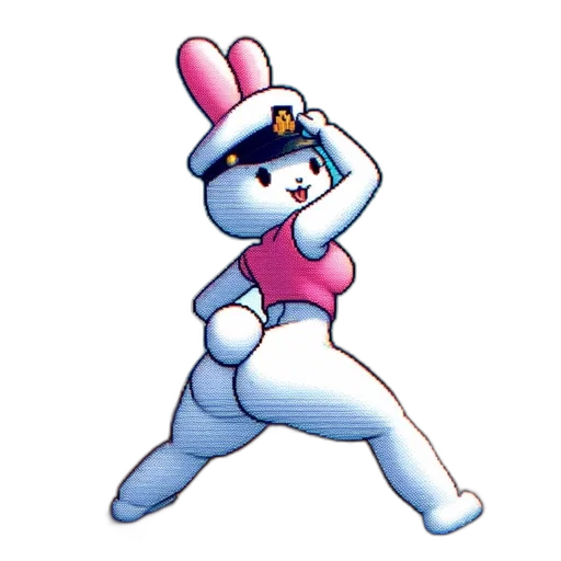 animal, pixel art, vaporwave, concept art transparent PNG cut-out