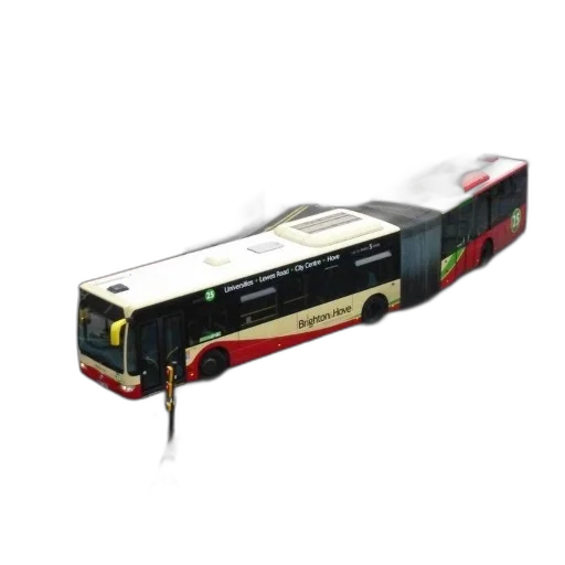 3d render, red, white, bus transparent PNG cut-out
