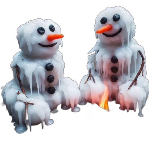 3d render, concept art, snow, fire transparent PNG cut-out