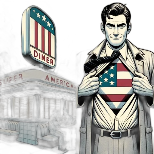 comic book art, concept art, cartoon, two transparent PNG cut-out
