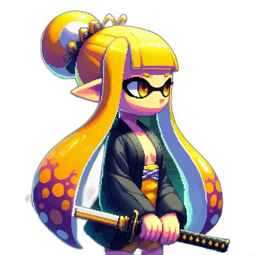 staff, weapon, jacket, pixel art transparent PNG cut-out