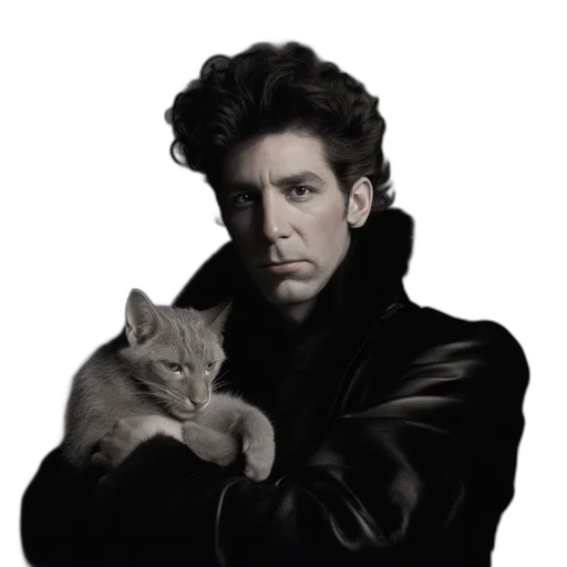 animal, jacket, staff, photorealistic transparent PNG cut-out