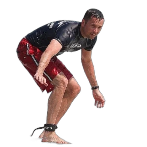 photorealistic, man, red, shorts transparent PNG cut-out