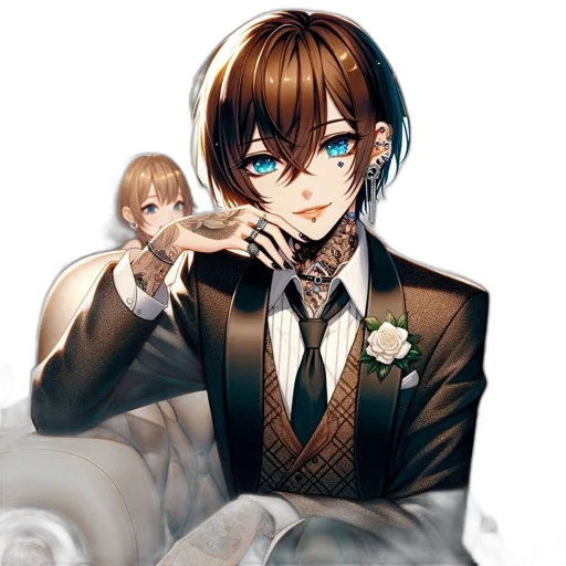 weapon, staff, face, flower transparent PNG cut-out