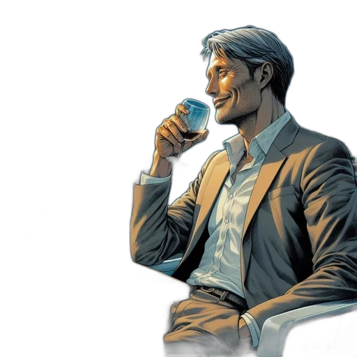 jacket, comic book art, concept art, watercolor transparent PNG cut-out