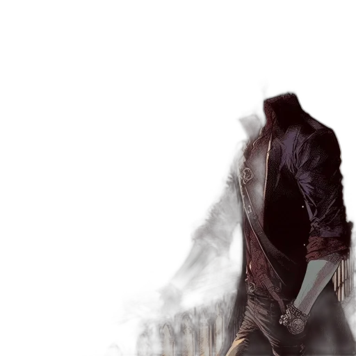 jacket, mask, weapon, sword transparent PNG cut-out
