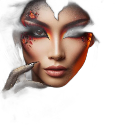 face, mask, fantasy art, photorealistic transparent PNG cut-out