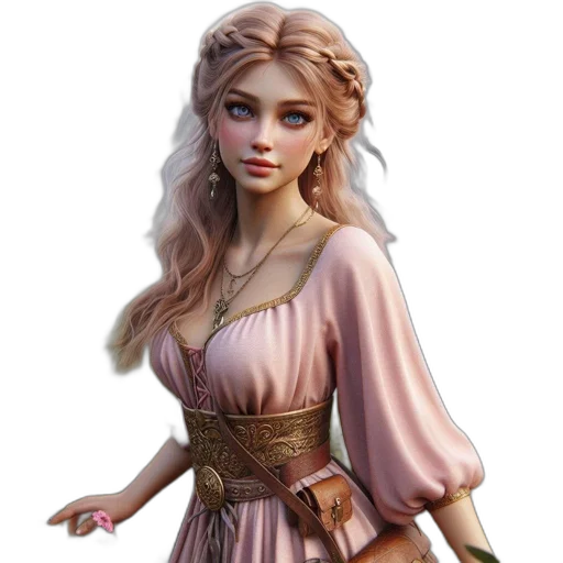 dress, jewelry, fantasy art, concept art transparent PNG cut-out