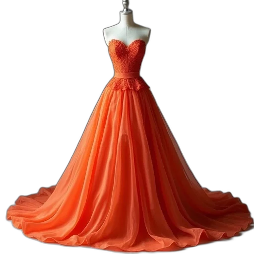 dress, crown, jewelry, 3d render transparent PNG cut-out