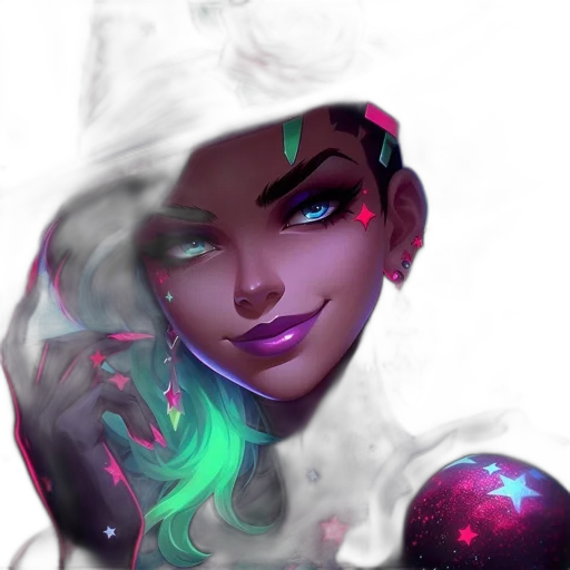 face, fantasy art, concept art, cyberpunk transparent PNG cut-out