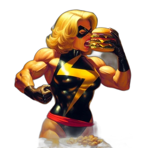 comic book art, concept art, golden, muscular transparent PNG cut-out