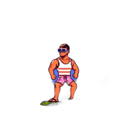 creature, animal, pixel art, vaporwave transparent PNG cut-out