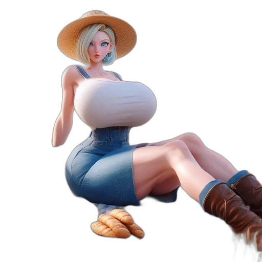 dress, hat, concept art, 3d render transparent PNG cut-out