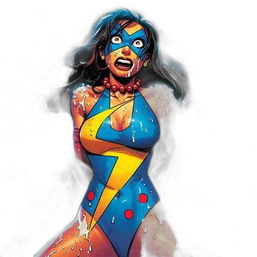 comic book art, concept art, female, superhero transparent PNG cut-out