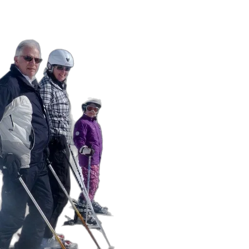 snow, family, four, enjoys transparent PNG cut-out