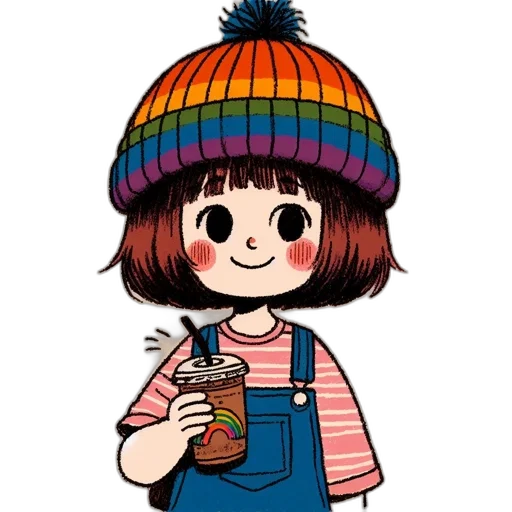 hat, hair, dress, staff transparent PNG cut-out