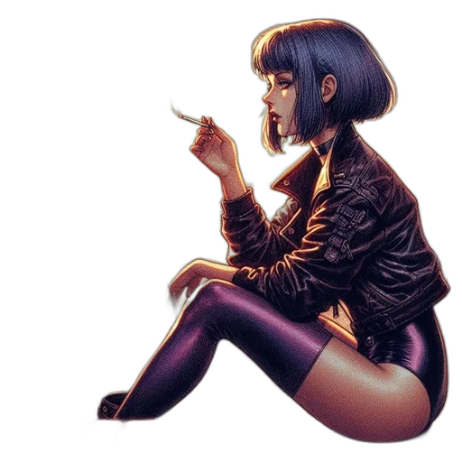 jacket, comic book art, cyberpunk, concept art transparent PNG cut-out