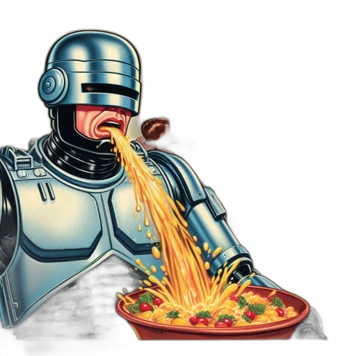 robot, food, comic book art, concept art transparent PNG cut-out