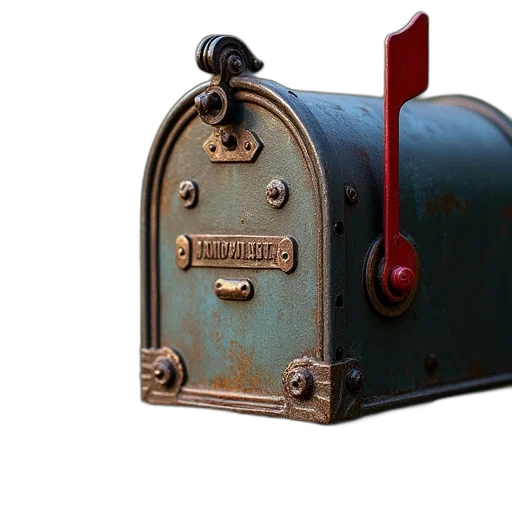 furniture, 3d render, photorealistic, mailbox transparent PNG cut-out
