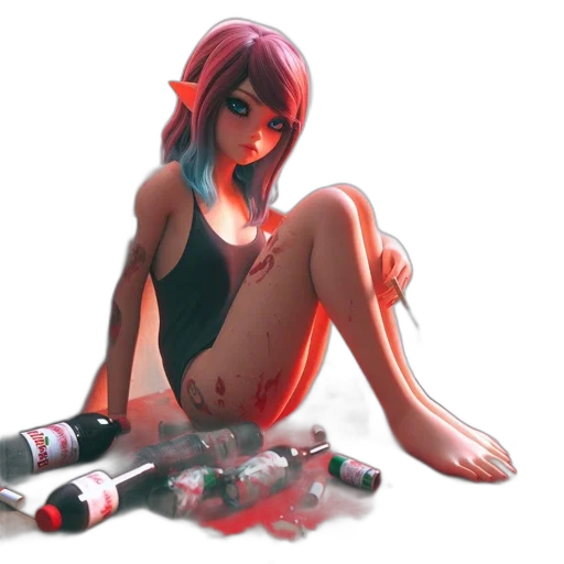 bottle, weapon, dress, concept art transparent PNG cut-out