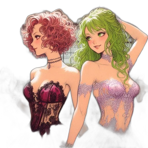 dress, concept art, watercolor, fantasy art transparent PNG cut-out