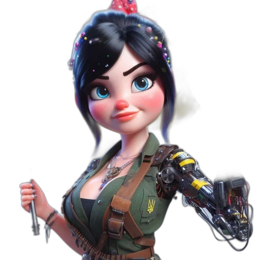robot, weapon, staff, dress transparent PNG cut-out