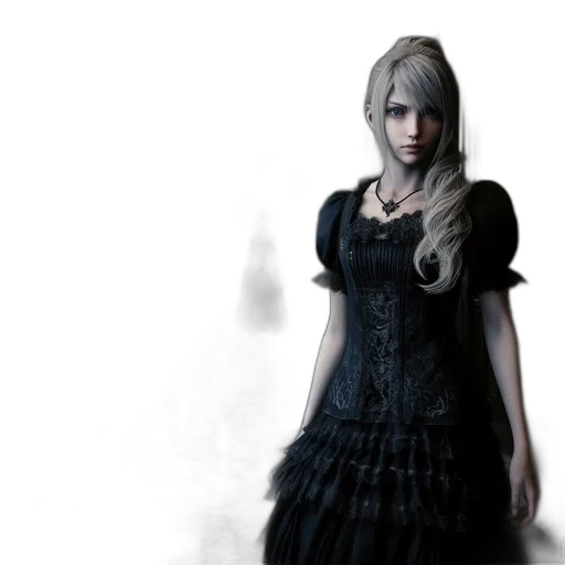 dress, face, concept art, 3d render transparent PNG cut-out