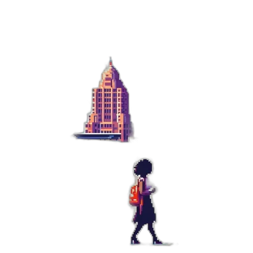 building, robot, pixel art, concept art transparent PNG cut-out