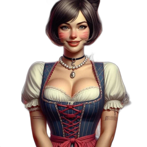 dress, face, staff, jewelry transparent PNG cut-out
