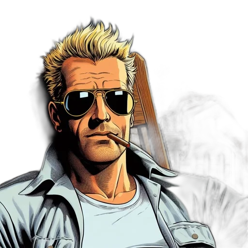 jacket, comic book art, photorealistic, cartoon transparent PNG cut-out