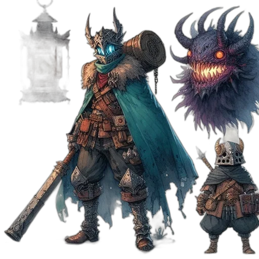 concept art, fantasy art, comic book art, pixel art transparent PNG cut-out