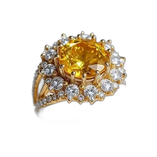 jewelry, crown, golden, anello transparent PNG cut-out