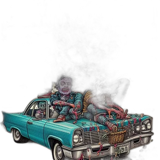 car, concept art, comic book art, photorealistic transparent PNG cut-out